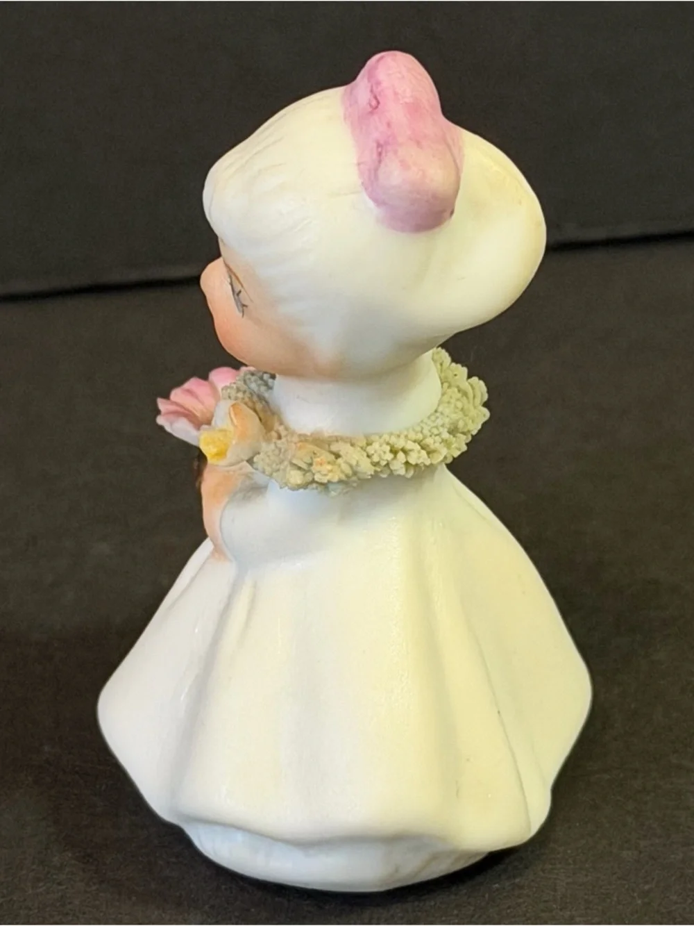 Vintage Napco Flower Girl of the Month October Pink Cosmos Bone China Figurine